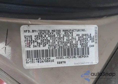 1999 Toyota Avalon Xls z USA, uszkodzony, nr VIN 4T1BF18B2XU333348